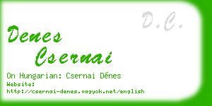 denes csernai business card